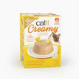 Zooplus 4x25g Catit Creamy Cups kip met ananas kattensnacks aanbieding