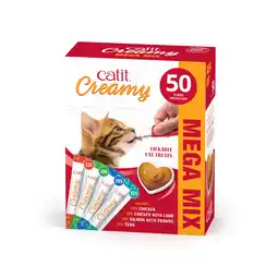 Zooplus 50x10g Catit Creamy Mix (4 soorten) kattensnacks aanbieding