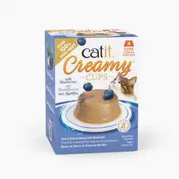 Zooplus 4x25g Catit Creamy Cups tonijn & kip met bosbessen kattensnacks aanbieding