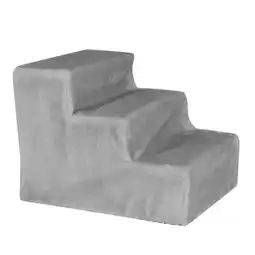 Zooplus Lionto huisdierentrap met pluche hoes lichtgrijs 46x36x4cm aanbieding