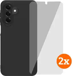 Coolblue BlueBuilt Samsung Galaxy A17 4G/5G Back Cover Zwart + Screenprotector Glas Duo Pack aanbieding