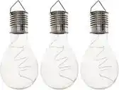 Bol.com Lumineo solar hanglamp bol/peertje - 3x - transparant - kunststof - 14 cm - buitenverlichting aanbieding