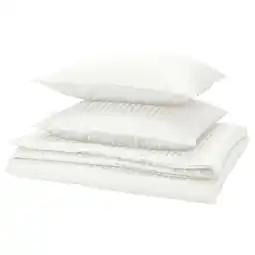 IKEA Nattjasmin Dekbedovertrek en 2 kussenslopen, wit, 240x220/60x70 cm aanbieding