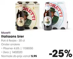 HANOS Moretti Italiaans bier aanbieding