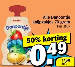 Albert Heijn Alle Danoontje knijpzakjes aanbieding