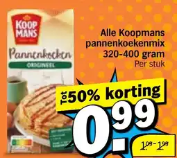 Albert Heijn Alle Koopmans pannenkoekenmix aanbieding