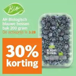 Albert Heijn AH Biologisch blauwe bessen aanbieding