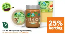 Albert Heijn Alle AH Terra plantaardig broodbeleg aanbieding