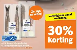 Albert Heijn AH Hollandse Nieuwe haring of haringfilet met uitjes aanbieding