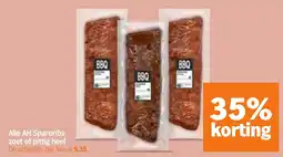 Albert Heijn Alle AH Spareribs zoet of pittig heel aanbieding