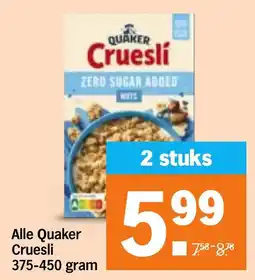 Albert Heijn Alle Quaker Cruesli aanbieding