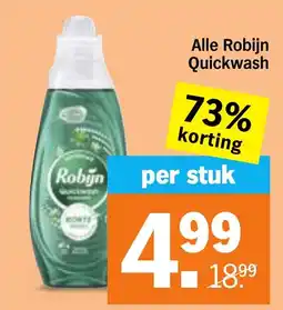 Albert Heijn Alle Robijn Quickwash aanbieding