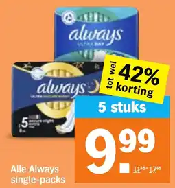 Albert Heijn Alle Always single-packs aanbieding