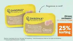 Albert Heijn Ohropax oordoppen aanbieding