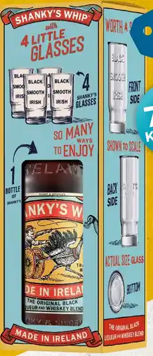 Mitra Shanky's Whip The Original Black + 4 shotglaasjes | 70 CL aanbieding