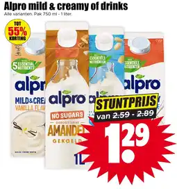 Dirk Alpro mild & creamy of drinks aanbieding