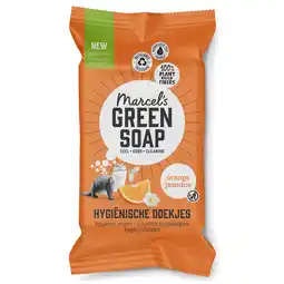 PLUS Marcel's Green Soap Cleaning wipes orange & jasmine aanbieding