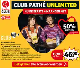 Kruidvat Club pathé aanbieding