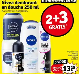 Kruidvat Nivea deodorant en douche aanbieding