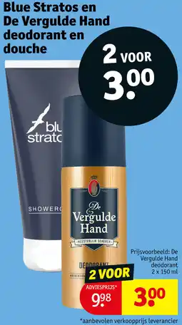 Kruidvat Blue Stratos en De Vergulde Hand deodorant en douche aanbieding