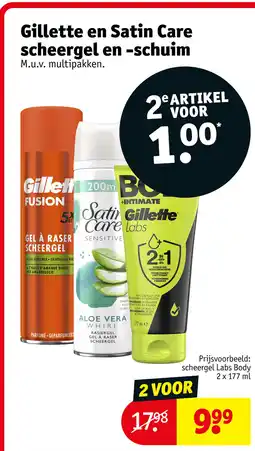 Kruidvat Gillette en Satin Care scheergel en schuim aanbieding