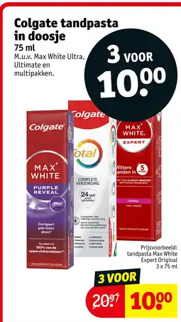 Kruidvat Colgate tandpasta in doosje aanbieding