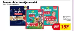 Kruidvat Pampers luierbroekjes maat 4 aanbieding