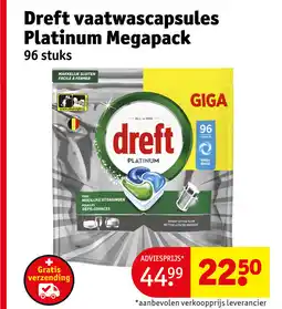 Kruidvat Dreft vaatwascapsules Platinum Megapack aanbieding