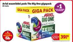 Kruidvat Ariel wasmiddel pods the big one gigapack aanbieding