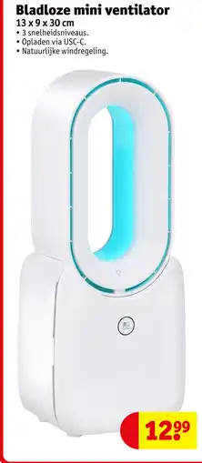 Kruidvat Bladloze mini ventilator aanbieding