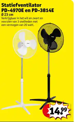 Kruidvat Statiefventilator PD-4970E en PD-3814E aanbieding