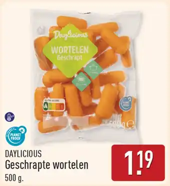ALDI Daylicious Geschrapte wortelen aanbieding