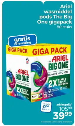 Trekpleister Ariel wasmiddel pods the big one gigapack aanbieding