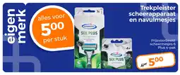Trekpleister Trekpleister scheerapparaat en navulmesjes aanbieding