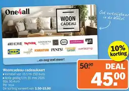 Albert Heijn Wooncadeau cadeaukaart aanbieding