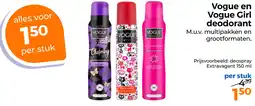 Trekpleister Vogue en Vogue Girl deodorant aanbieding