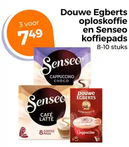 Trekpleister Douwe Egberts oploskoffie en Senseo koffiepads aanbieding