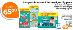Trekpleister Pampers luiers en luierbroekjes big pack aanbieding