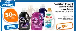 Trekpleister Persil en Fleuril wasmiddel vloeibaar aanbieding