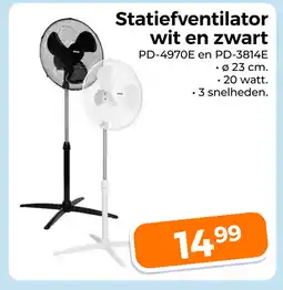 Trekpleister Statiefventilator wit en zwart aanbieding