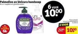 Kruidvat Palmolive en Unicura handzeep aanbieding