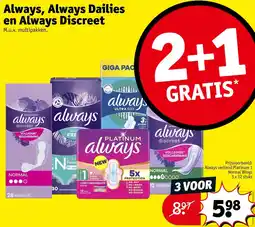 Kruidvat Always, Always Dailies en Always Discreet aanbieding