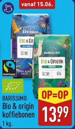 ALDI Barissimo Bio & Origin Koffiebonen aanbieding
