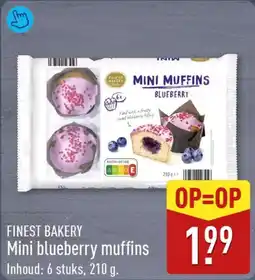 ALDI Finest Bakery Mini Blueberry Muffins aanbieding