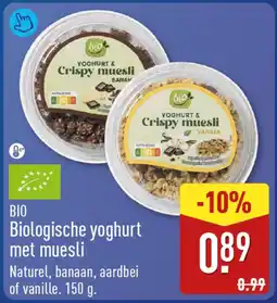 ALDI Biologische yoghurt met muesli aanbieding