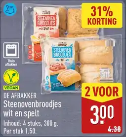ALDI De Afbakker Steenovenbroodjes wit en Spelt aanbieding