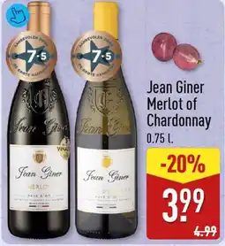 ALDI Jean Giner Merlot of Chardonnay aanbieding