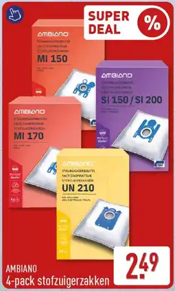 ALDI Ambiano Stofzuigerzakken aanbieding