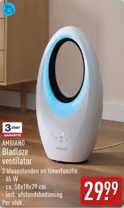 ALDI Ambiano Bladloze Ventilator aanbieding