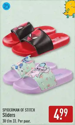 ALDI Spiderman of Stitch Sliders aanbieding